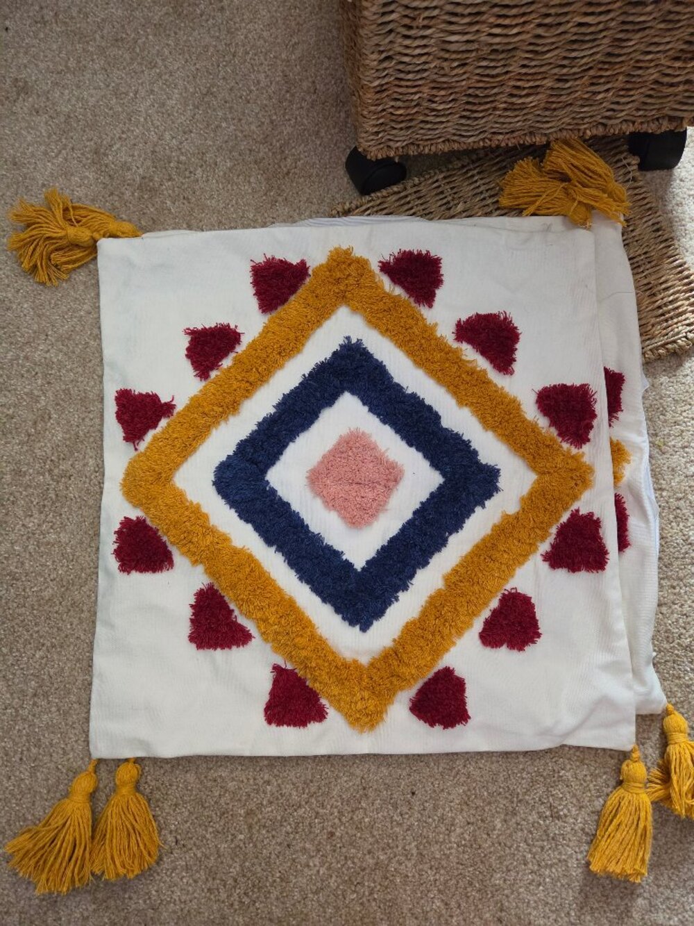 Pair of Embroidered Throw Pillow Covers Only